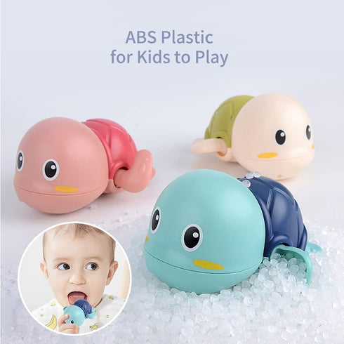 Baby Bath Toys, Wind Up Swimming Turtle Toys for Toddlers, Floating Water Bathtub Shower Toys (3 Pack)