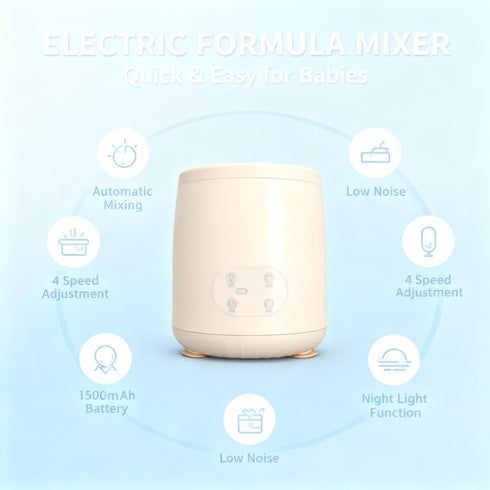 PODSJD 4 50 75mm Electric Baby Mixer, Automatic Infant Bottle Shaker, Mixing Modes, Compatible with to Bottles - Low