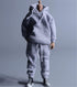 1/12 Scale Male Clothes, Men's Hoodie Pants for 6-Inch Male Action Figure Body Doll (Gray Color)