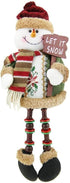 Greenery Christmas Snowman Plush Stuffed Toy - Standing Collectible Figurines for Indoor Table Display and Party