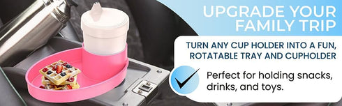 MommyMob 360 Set Complete Kids Travel Tray Kit - Easily Expands Cup Holder into Cup & Travel Tray for Kids Car Seat