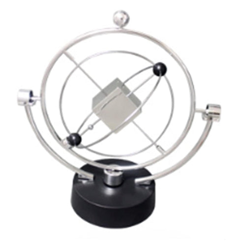 Electronic Perpetual Motion Desk Toy, Silver Cube Rotation for Home Decoration and Science Fun