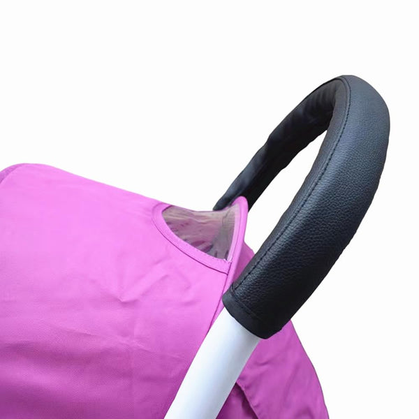 MINILUJIA Universal Baby Stroller Armrest Bumper Handlebar Sleeve Cover DustProof PU Leather Case Black