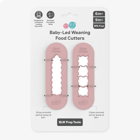 ezpz Baby-Led Weaning Food Cutters (2 pack in Blush) - 6/9 Months