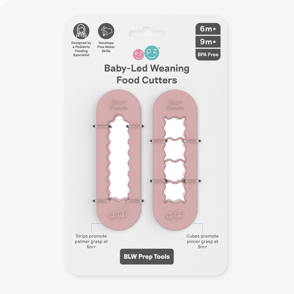 ezpz Baby-Led Weaning Food Cutters (2 pack in Blush) - 6/9 Months