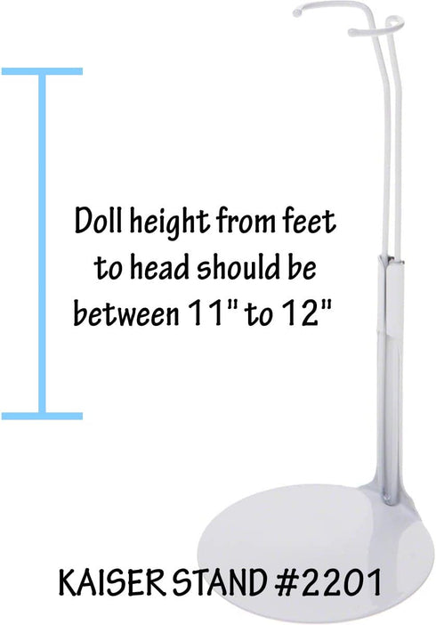 Kaiser Doll Stand 2201, White Doll Stand for 11" to 12" Small-Waisted Fashion Dolls