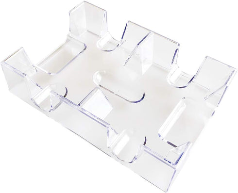 Yuanhe Clear 2 Deck Canasta Playing Card Tray - No Swivel Base for Easy Card Access