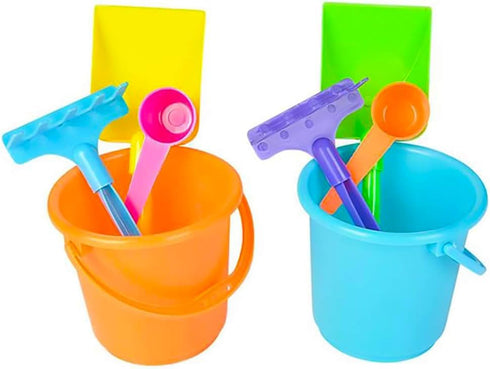 The Dreidel Company Mini Beach Playsets, 12-Pack Play Set with 1 Sand Bucket, 1 Shovel, 1 Rake, and 1 Scoop for Kids
