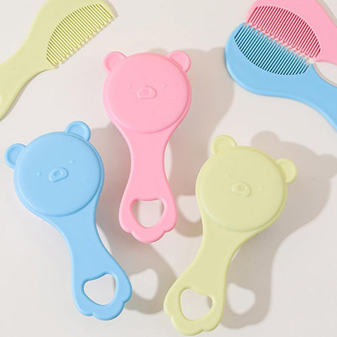 YUSHTPO Set Infant Comb with Hairbrush for Delicate Skin Feature Lovely Bear Pattern New Parents Essential Hair Care