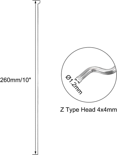 uxcell 1.2mm x 260mm (10 Inch) Steel Z Pull/Push Rods Parts for RC Airplane Plane Boat Replacement (Pack of 20)