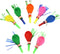 Toyvian Metallic Balloons, 100 Pcs Kids Playset, Musical Blow Outs Party Whistles Noisemaker for Children