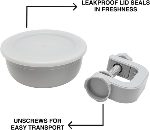 Twistabowl 3-Pack Spill-Proof Baby Bowl with Secure Clip, Lid for Travel, BPA-Free, Dishwasher & Microwave Safe