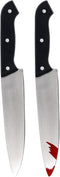 UQJE 2PC Fake Knife with Blood Halloween Butcher Silver Kitchen Knife Toy