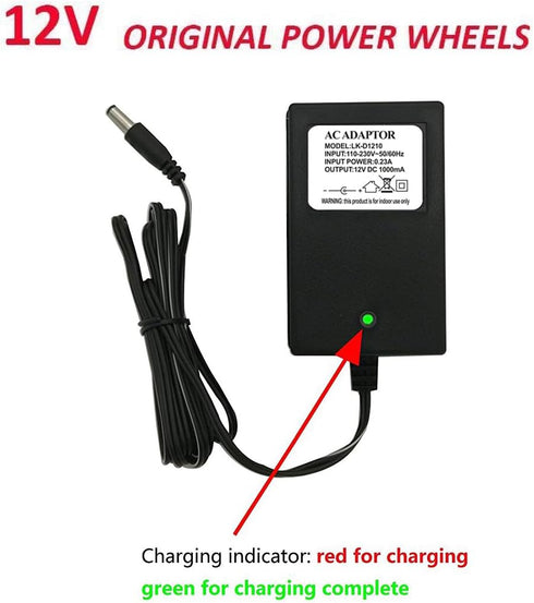 12V Kids Powered Wheel Charger, 12 Volt Battery Charger for Children's Electric Ride On Car Compatible with Audi BMW