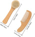 Set Grooming Kit with Soft Wool Scalp Brush and Comb for Newborns and Gentle Hair Care Bath and Massage Tool