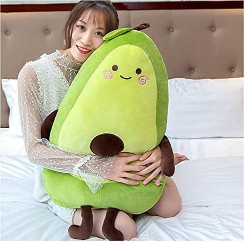 27 Inch Large Green Simulation Avocado Plush Toy Doll, Holiday Warm Gift Plush Toy Pillows (Seated-35Inch)