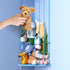 Corner Stuffed Animal Storage, Plush Toy Organizer with Adjustable Length, Wall Hanging Shelf for Kids Room (Blue)