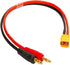 2 PCS XT30 Plug Male Connector to 4mm 4.0mm Banana Plug Bullet Connector Charging Extension Cable Cord Lead with 11.8in 16AWG Silicone Wire by Yiqigou
