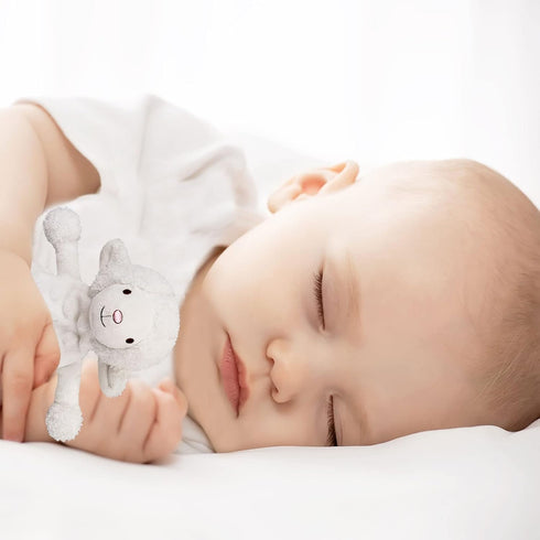 Baby White Lamb Soft Stuffed Animal Security Blanket, Plush Sheep Lovey, Baby Shower/Nursery Gift, 10"