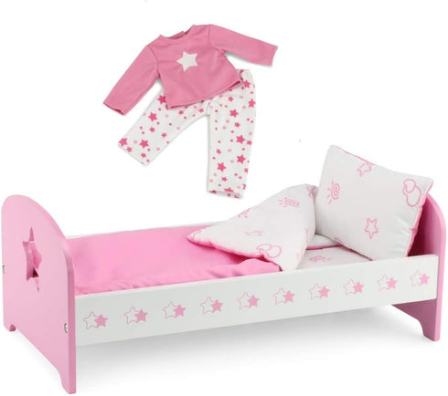 Emily Rose 14 Inch Doll Bed Set with Matching Pajamas | Includes