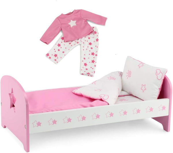 Emily Rose 14 Inch Doll Bed Set with Matching Pajamas | Includes