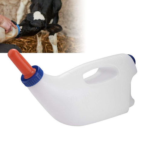 4L Calf Bottle with Handle, Nursing Milk Feeder, Goat Bottle, White Thickened Feeding Bottle for Farm Household Cattle