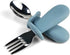 Ali+Oli Spoon & Fork Learning Set for Toddlers - Powder Blue, BPA Free, Ergonomic Design for Self Feeding
