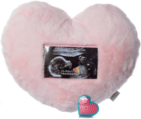 Recordable Stuffed Plush Heart Voice Recorder, 20 sec Playback for Ultrasounds and Sweet Messages, Perfect Gender Reveal