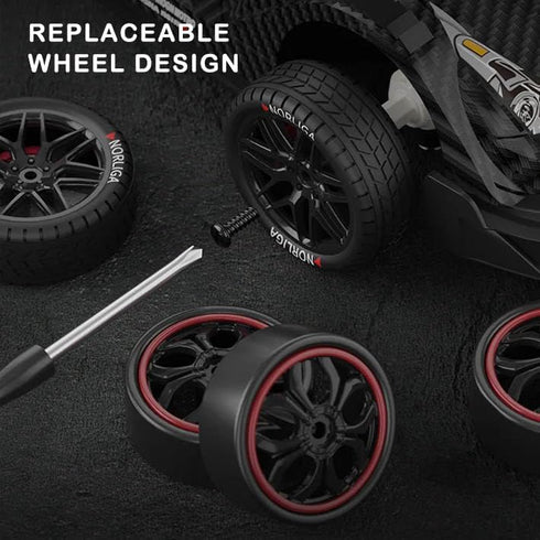 RC Drift Car - 1:14 Remote Control Car, 4WD 40KM/H High Speed Racing Car with LED Lights, 2 Batteries