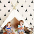 Tents Wall Decals Peel and Stick for Kids, Tribal TeePees Vinyl Stickers for Baby Bedroom Nursery Decor (Black)