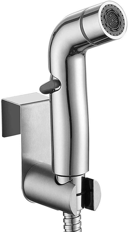 XKHLQLPEF Bidet Sprayer for Toilet Chrome Dual Function Cloth Diaper Washer Set Wall