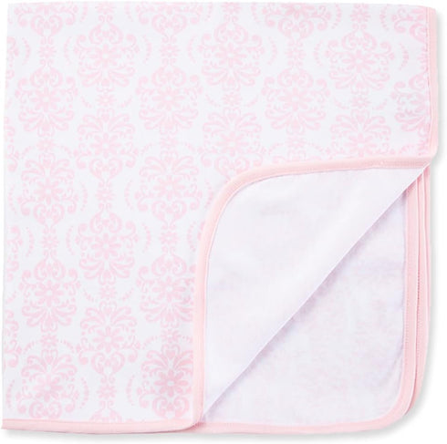 Little Me Unisex Baby Swaddling Receiving Blankets - Damask Scroll, 30 x 27 Inches