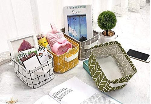 Mini Storage Basket Pack of 5 - Blend Storage Bins for Makeup, Book, Baby Toy, Home Decor Organizers