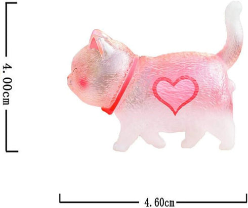 9 Pcs Colorful Cute Miniature Cat Figure Toys - Animal Characters Playset, Cake Topper, Plant, Automobile Decoration