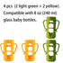 Mamigeor 8oz, 4-Pack Anti-Slip Silicone Handle Cover for Anti-Colic Glass Baby Bottles | Ergonomic Grip Support