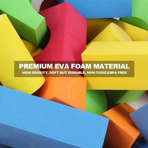 138 Set, 18+ 1-3 Foam Blocks for Toddlers, Pieces EVA Soft Stacking Building Blocks Toy Early Learning Construction