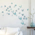 Cheerland 48 Pcs 3D Teal Blue Butterfly Wall Stickers, Removable Metallic Room Decals for Nursery & Party Decorations