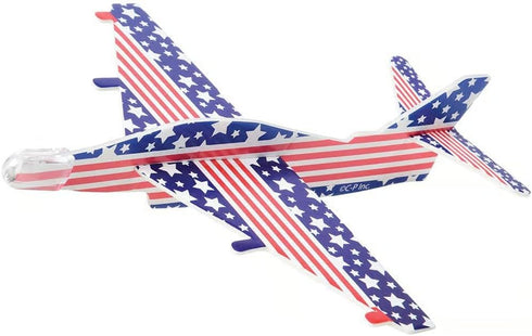 12 Lot Of Assorted Patriotic Theme Holographic Plane Glider Toys