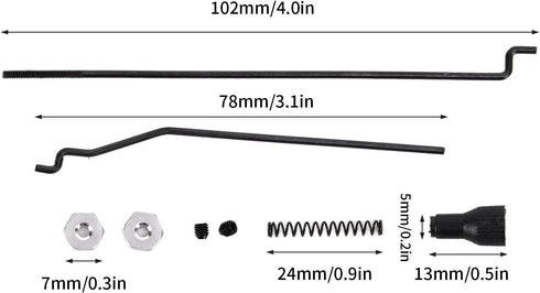 VGEBY Throttle Brake Assembly, 02056 Metal Throttle Pull Rod Brake Lever for 94108 1/10 RC Model Car Accessory