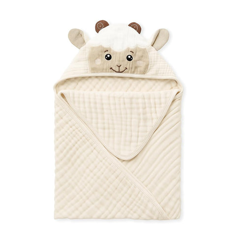 1 Pack, Blissful Diary Muslin Baby Hooded Towel Soft & Absorbent Bath Towel for Infant, Toddler, Unisex, Baby Gift