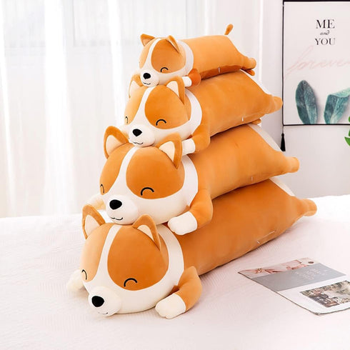 120cm Plush Long Corgi Toy, Cute Soft Stuffed Animal Corgi Doll, Kids Plush Pillow Gift for Kids and Girls (Yellow)