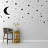 Moon and Stars Wall Decal Vinyl Sticker, Removable Children Kids Art DIY