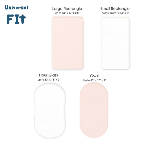 3 Pack, GRSSDER Stretchy Ultra Soft Fitted Bassinet Sheet Universal Fit for Bassinets Baby Cradle Moses Basket Oval