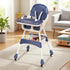 Virplik 4-in-1 Baby High Chair for Babies & Toddlers, High Chair with Detachable PU Cushion, Removable Tray, Adjustable