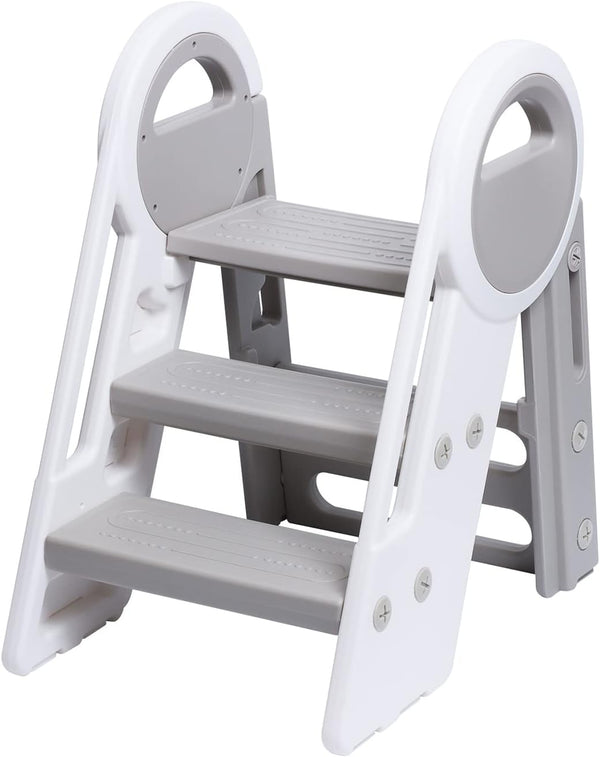 JoyrChld Step Ladder 3 Step Folding Toddler Step Stool for Kids Three Step