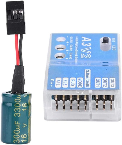 Lsaardth F50A 3-Axle A3 V2 Flight Controller Stabilizer Gyro Flight Controller Stabilizer System for RC Fixed-Wing