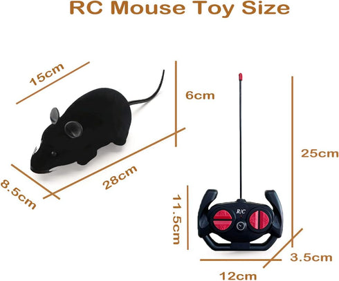 Giveme5 Remote Control Fake Rat Realistic Mouse Cat Toy, Interactive Toy Figures for Cats, Black