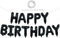 TONIFUL Black Happy Birthday Balloons Banner, 16 Inch Mylar Foil Letters, Reusable Birthday Sign for Kids & Adults