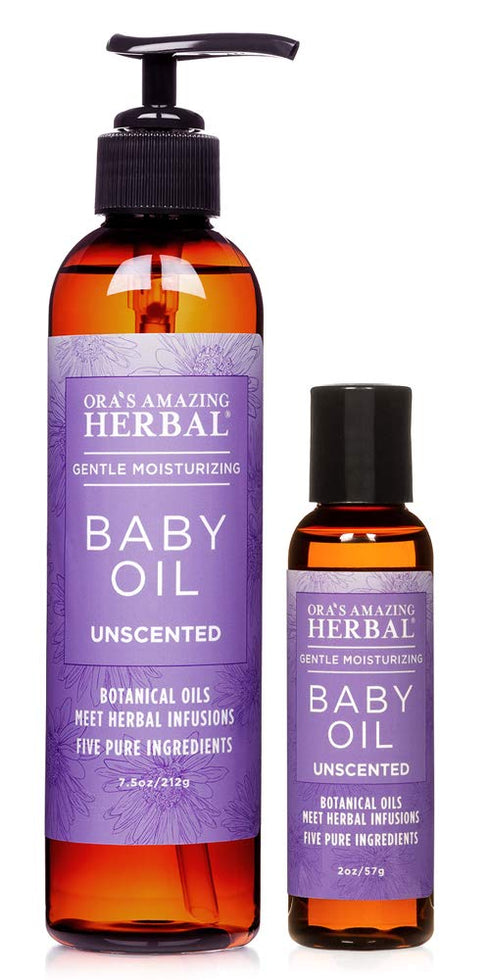 Ora's Amazing Herbal Travel Size Natural Baby Oil, Calendula Oil for Baby, Infant Massage, Cradle Cap, Hair Oil