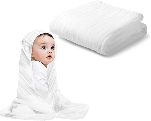 Arnzion Baby Hooded Towels for Babies and Toddlers, Muslin Baby Bath Towel Soft